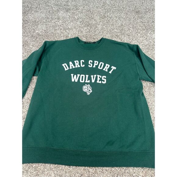 Darc Sport Pullover Crewneck Sweatshirt Sweater Green Unisex S Gym Weightlifting - Picture 4 of 11
